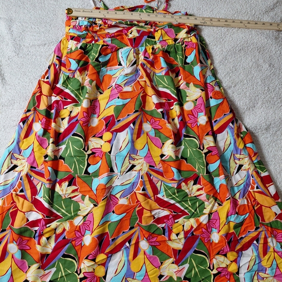 Tropical free assembly maximallist spaghetti strap Print Maxi Dress Sz 12-14 - Picture 6 of 9